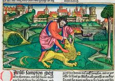 Judges 14:5-9: Samson slaying the lion. Creator: Unknown