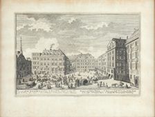 Judenplatz in Vienna , c1725. Creator: Corvinus; Johann August (1683-1738)