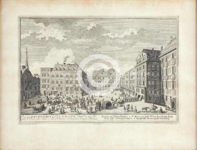 Judenplatz in Vienna , c1725. Creator: Corvinus; Johann August (1683-1738).