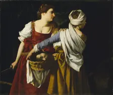 Judith and Her Maidservant with the Head of Holofernes. Artist: Gentileschi, Orazio (1563-1638)