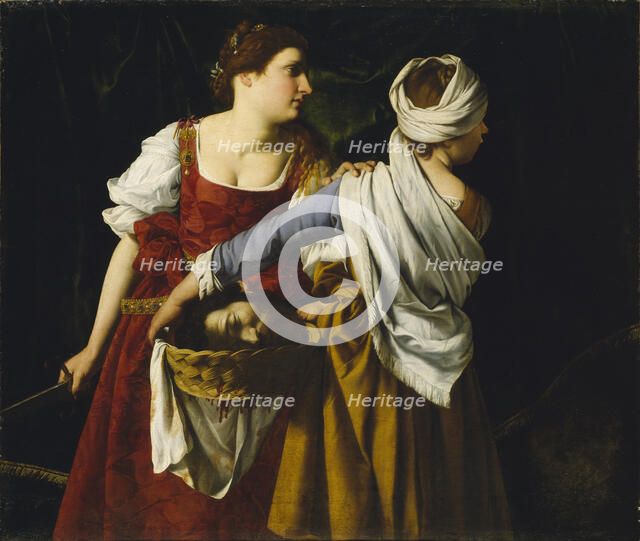 Judith and Her Maidservant with the Head of Holofernes. Artist: Gentileschi, Orazio (1563-1638)