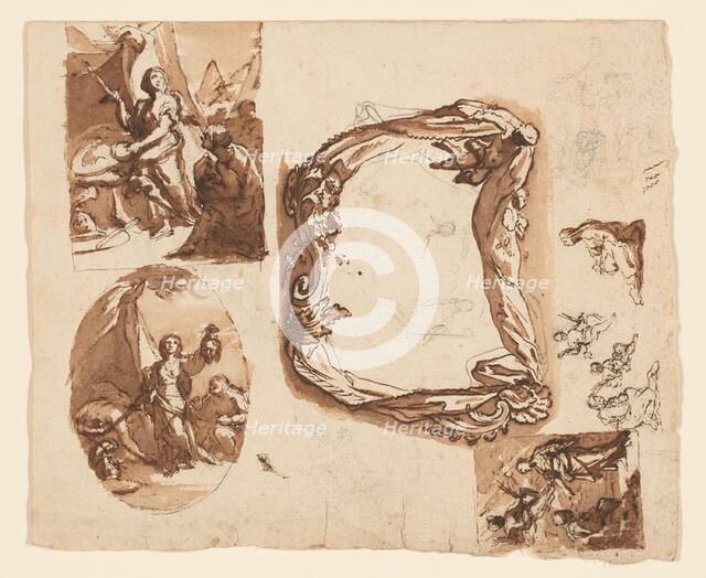 Judith and Holofernes and Other Studies (recto); Diana and Endymion (verso), c.1718. Creator: Giuseppe Nicola Nasini.