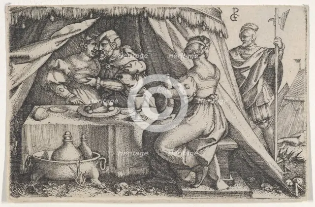 Judith and Holofernes Dining. Creator: Georg Pencz.