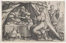 Judith and Holofernes Dining. Creator: Georg Pencz
