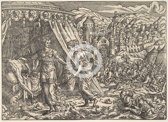 Judith and Holofernes, from Biblia, Frankfurt, 1564. Creator: Unknown.