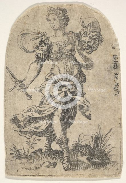 Judith, from Celebrated Women of the Old Testament, 1568-96. Creator: Jost Ammon.