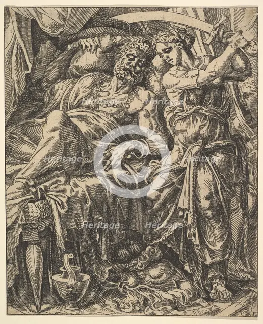 Judith Slaying Holofernes, from The Story of Judith and Holofernes. Creator: Dirck Volkertsen Coornhert.