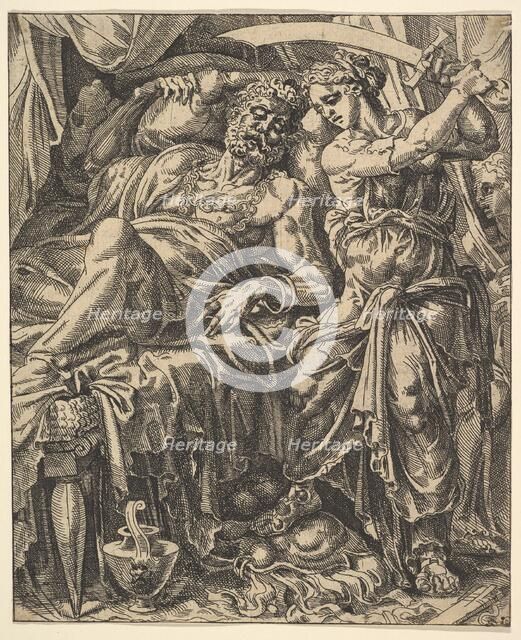 Judith Slaying Holofernes, from The Story of Judith and Holofernes. Creator: Dirck Volkertsen Coornhert.