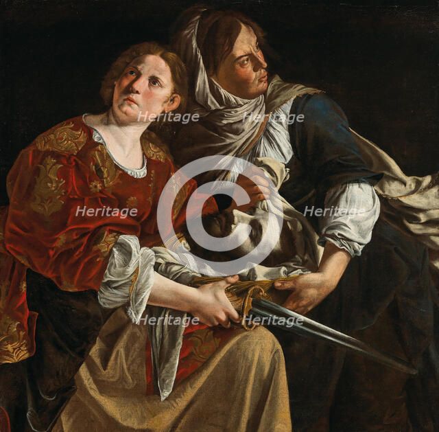 Judith with the Head of Holofernes and a servant. Creator: Gentileschi, Artemisia (1598-1653).