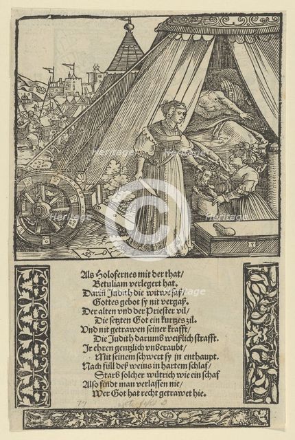 Judith with the Head of Holophernes, from Das Büchle Memorial, 1533. Creator: Hans Schäufelein the Elder.