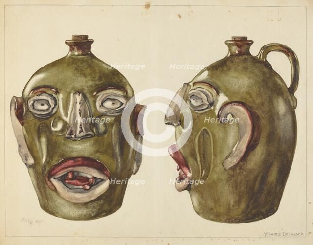 Jug, c. 1940. Creator: Yolande Delasser.