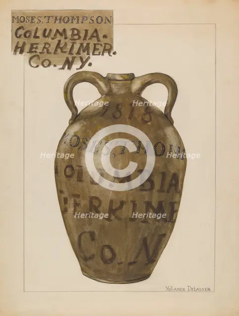 Jug, c. 1936. Creator: Yolande Delasser.