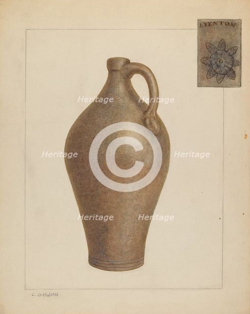 Jug, c. 1937. Creator: Charles Garjian.