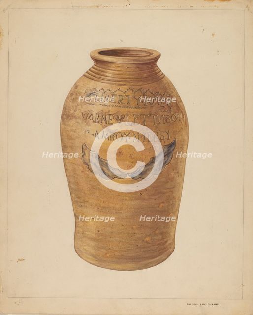 Jug, c. 1937. Creator: Francis Law Durand.