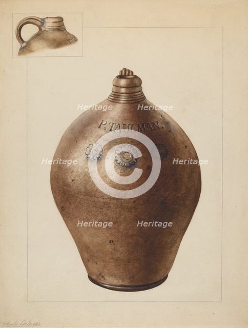 Jug, c. 1937. Creator: Yolande Delasser.