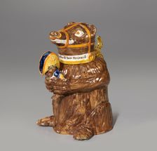 Jug In The Form Of A Bear Holding A Caricature Of Napoleon Bonaparte, c1813. Creator: Unknown