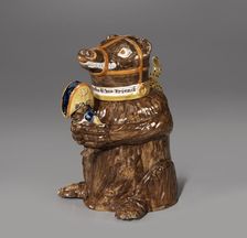 Jug In The Form Of A Bear Holding A Caricature Of Napoleon Bonaparte, c1813. Creator: Unknown
