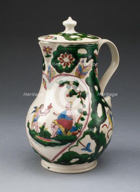 Jug with Cover, Staffordshire, c. 1760. Creator: Staffordshire Potteries.