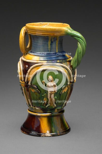 Jug with Adam and Eve, Nuremberg, c. 1550. Creator: Paul Preuning.