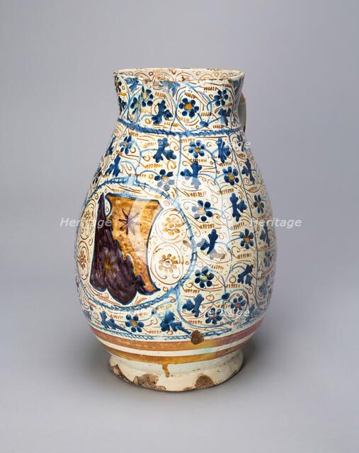 Jug with Bartoli Coat of Arms, Valencia, Comunidad, 1458. Creator: Unknown.