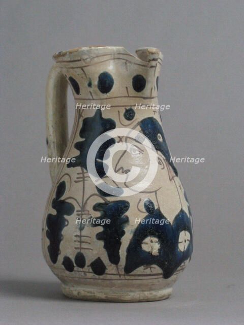 Jug with Figure in Profile, Italian, 1420-50. Creator: Unknown.