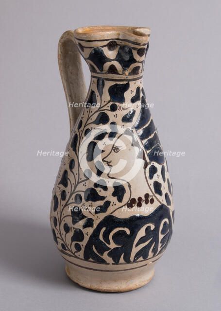 Jug with Finely-Dressed Woman, Central Italian, 1430s. Creator: Unknown.