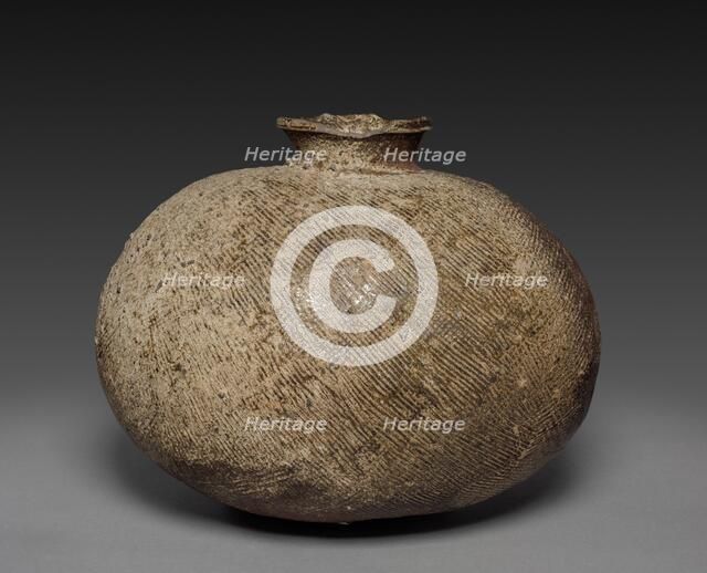 Jug with Oblong Body: Sueki Ware, 8th century. Creator: Unknown.