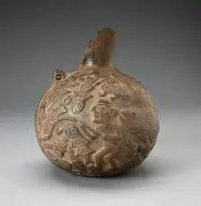 Jug with Relief Depicing Fishing Scene, 100 B.C./A.D. 500. Creator: Unknown