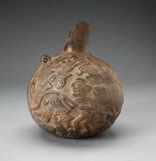 Jug with Relief Depicing Fishing Scene, 100 B.C./A.D. 500. Creator: Unknown