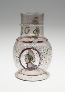 Jug with the Head of a Woman, Bohemia, 1597. Creator: Bohemia Glass