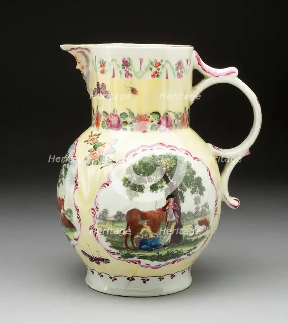 Jug, Worcester, c. 1765. Creator: Royal Worcester.