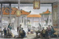 Jugglers Exhibiting in the Court of a Mandarin's Palace China, 1843. Artist: Thomas Allom