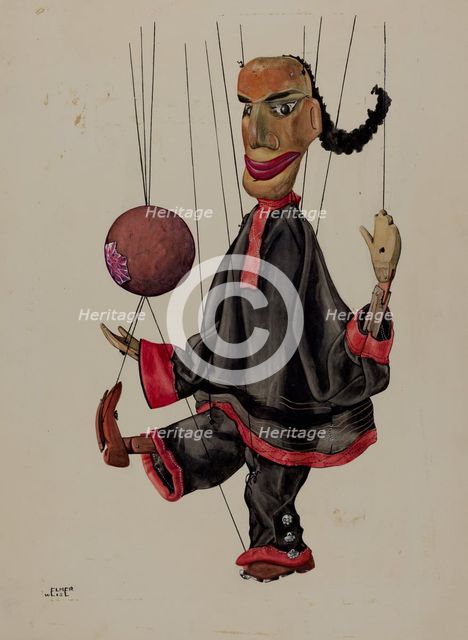 Juggling Marionette, c. 1937. Creator: Elmer Weise.