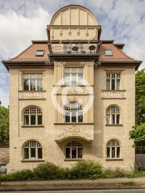 Jugendstil Asbach Apartments, Asbachstrasse am Swanseebad, Weimar, Germany, 2018 Artist: Alan John Ainsworth.