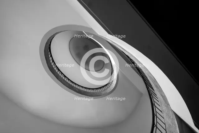 Jugenstil staircase. Main building, Bauhaus-University Weimar, (1904-1911), Germany, 2018.  Artist: Alan John Ainsworth.