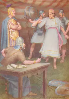 Jugurtha came to the tent of his father-in-law unarmed c1912 (1912). Artist: Ernest Dudley Heath
