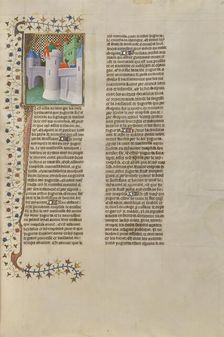 Jugurtha, King of Numidia, Thrown from His Roman Prison into the Tiber, about 1413-1415. Creators: Boucicaut Master, Workshop of the Boucicaut Master