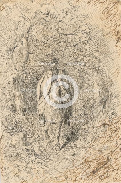 Juhasz on horseback, 1887. Creator: Ladislav Mednyanszky.