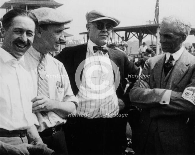 Jules Goux, Barney Oldfield and Henry Ford, Indianapolis, 1921. Artist: Unknown