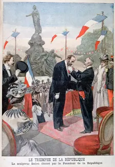 Jules Dalou being awarded with the medal of the Legion of Honour by Emile Loubet, 1899. Artist: Oswaldo Tofani