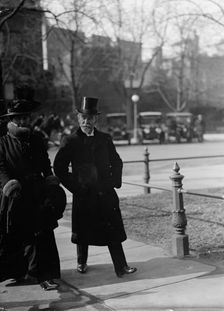 Jules J. Jusserand, Ambassador from France with Mme. Jusserand at Funeral of Maj. A.P..., 1917. Creator: Harris & Ewing