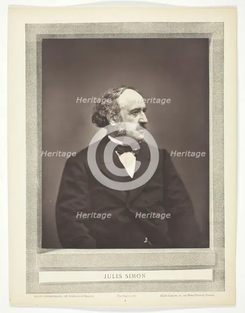 Jules Simon, c. 1876. Creator: Etienne Carjat.