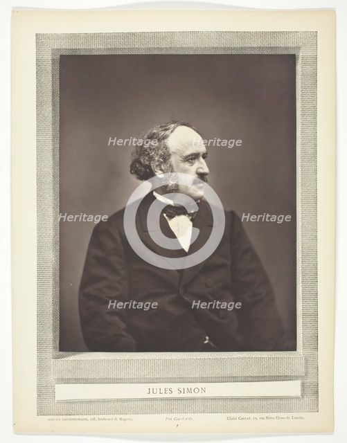 Jules Simon, c. 1876. Creator: Etienne Carjat.
