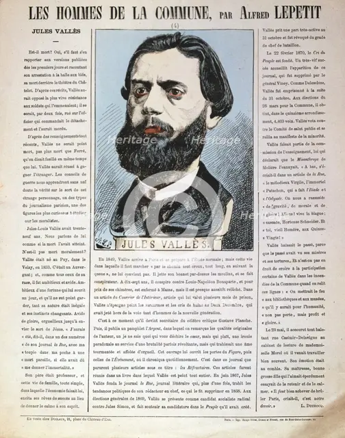 Jules Valles, French journalist, author and member of the Paris Commune, 1871. Artist: Alfred Lepetit