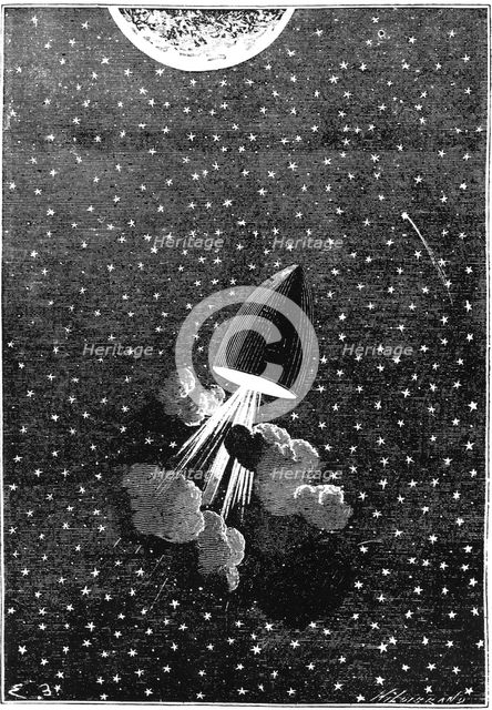 Jules Verne (1828-1905), "Autour de la Lune", 1865. Creator: Unknown.
