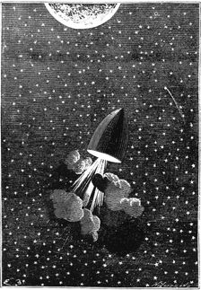 Jules Verne (1828-1905), "Autour de la Lune", 1865. Creator: Unknown