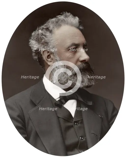 Jules Verne, French novelist, 1877.Artist: Lock & Whitfield