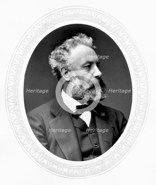 Jules Verne, French adventure and science fiction writer, c1880. Artist: Unknown