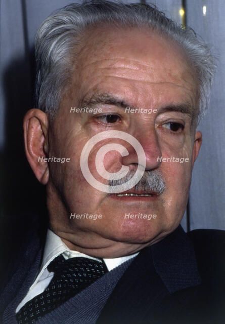 Julio Caro Baroja (1914-1995), Spanish ethnologist, portrait of 1990.