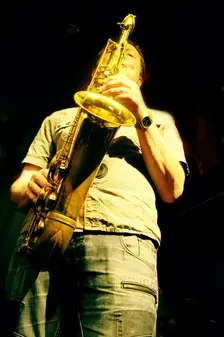 Julian Nicholas, Nigel Thomas Quintet, Verdict Jazz Club, Brighton, East Sussex, June 2023. Creator: Brian O'Connor